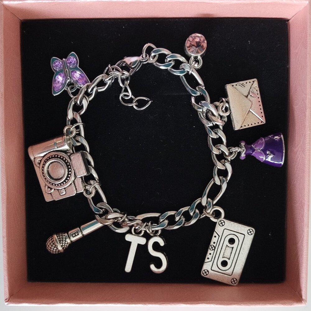 New Taylor Swift's " Speak Now Eras" Inspired Stainless Steel Charm Bracelet